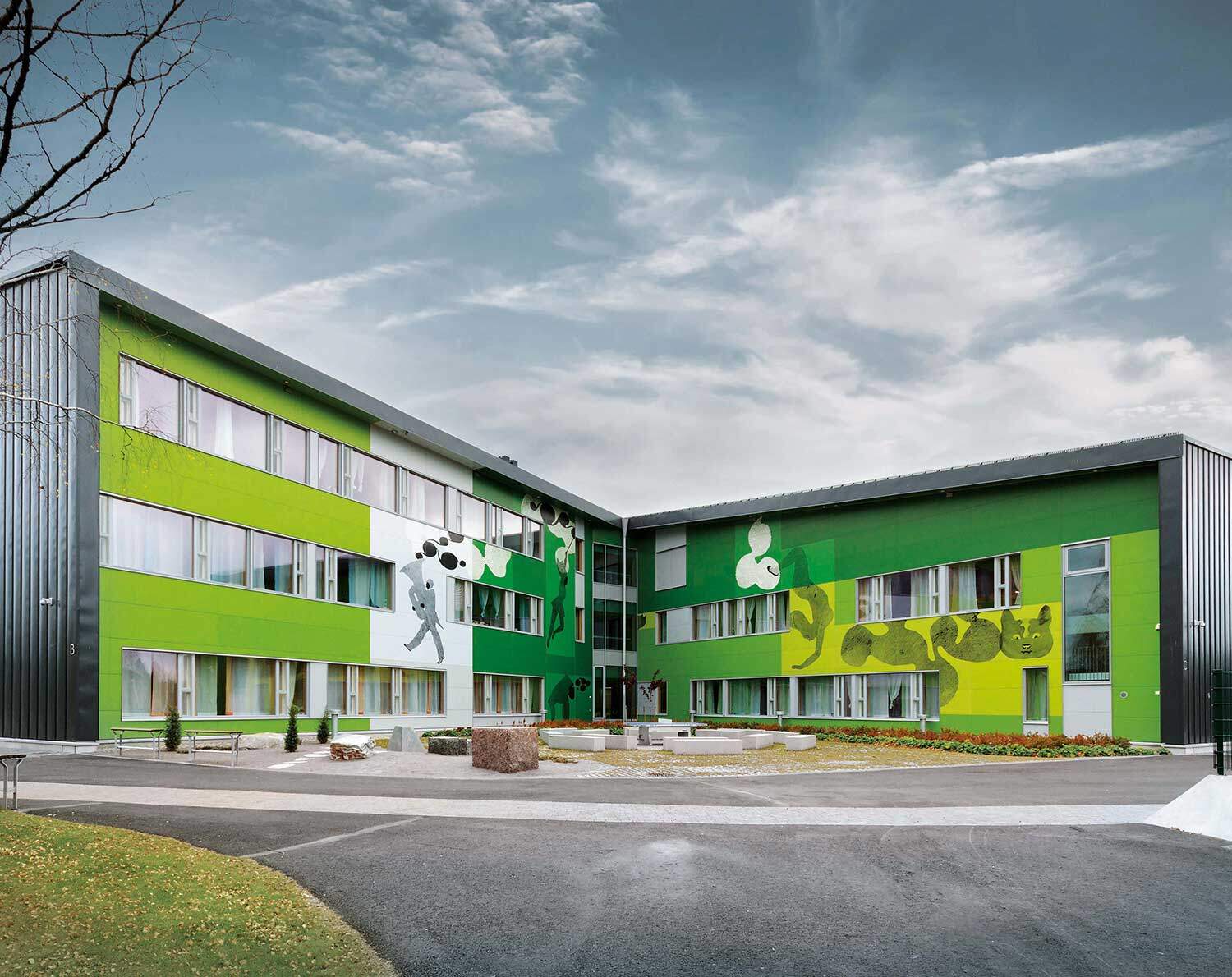 Nickby Heart School STENI Colour and Vision Rainscreen Panels